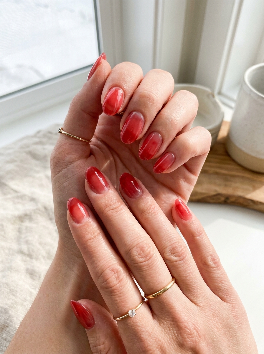 Rote Jelly Nails